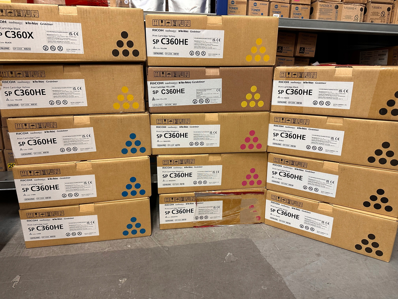 Toner Ricoh Spc 360HE Yellow Originál 408187