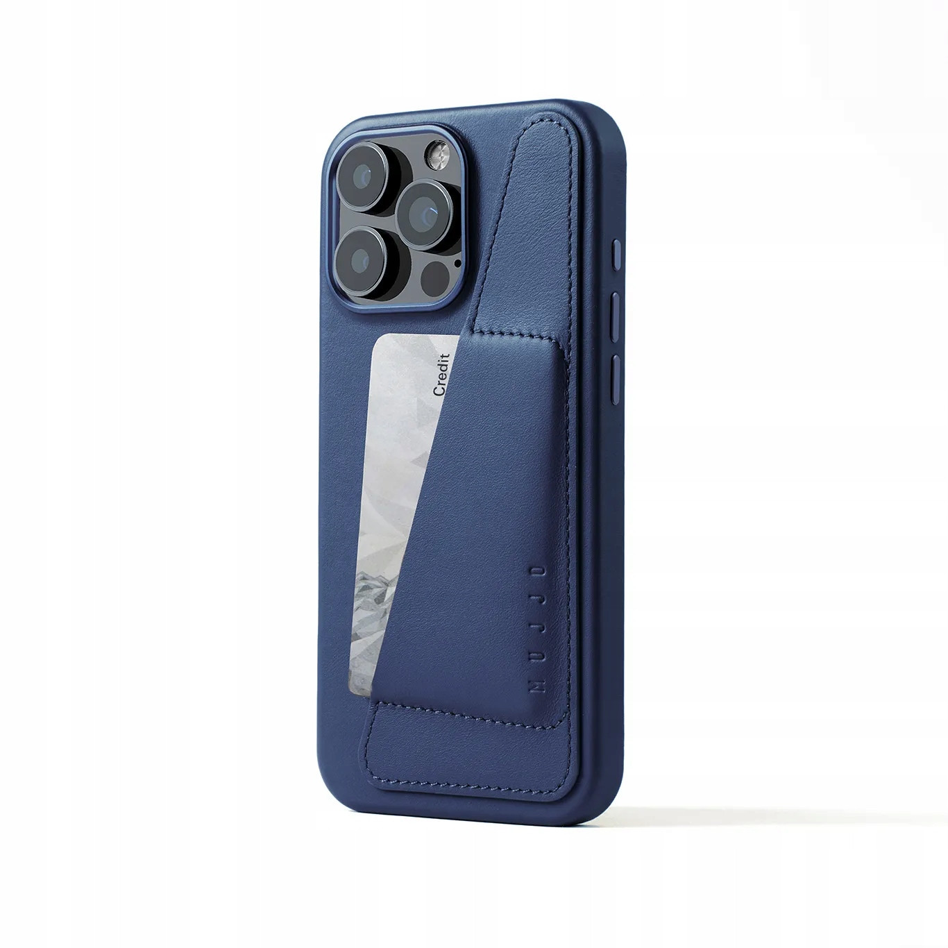 Pouzdro kožené zadní kryt Mujjo pro iPhone 16 Pro Max Monaco Blue