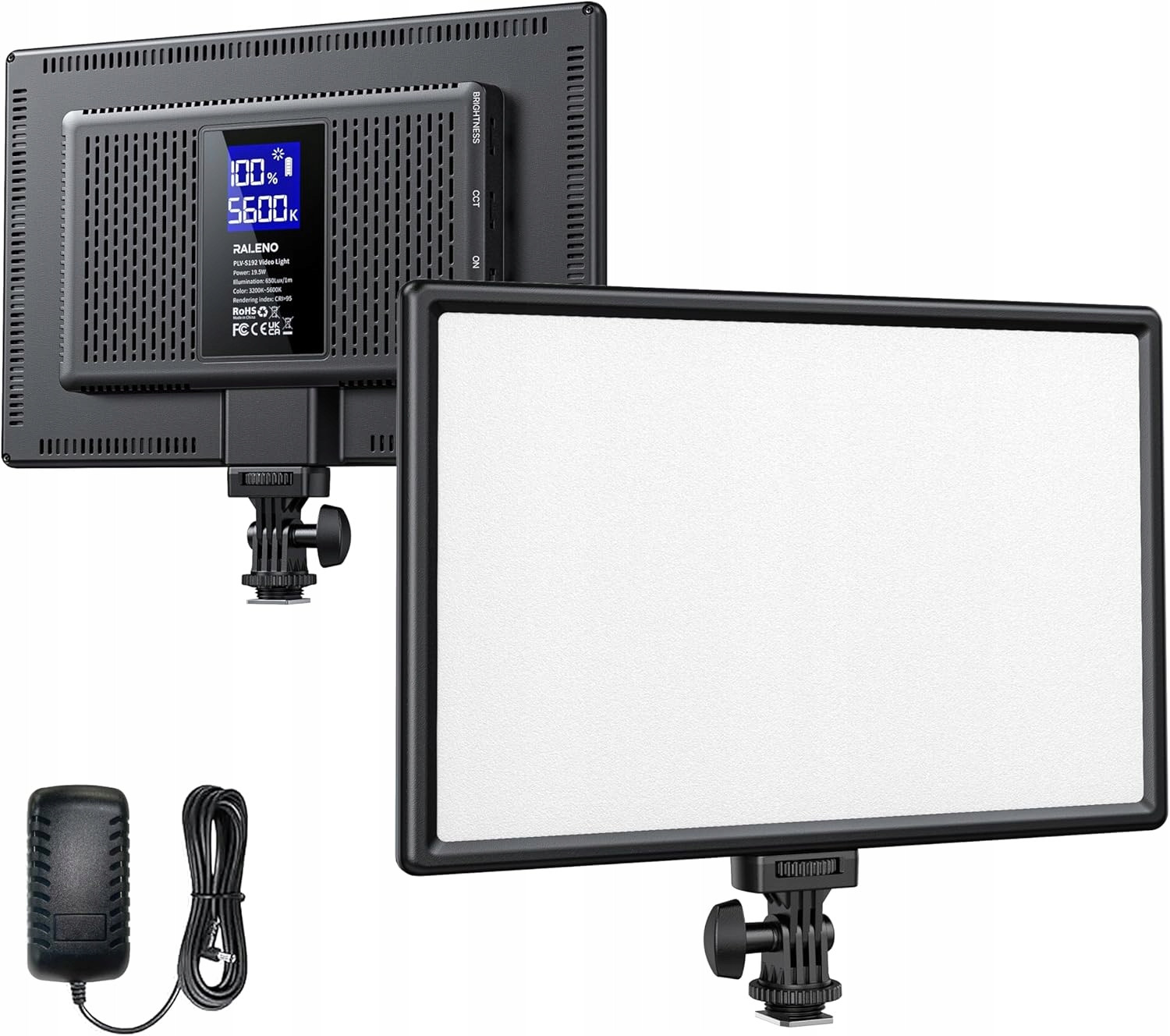 Led Panel Pro Foto Video Raleno 3200-5600k CRI95+ 19,5W 650 Lux Hotshoe