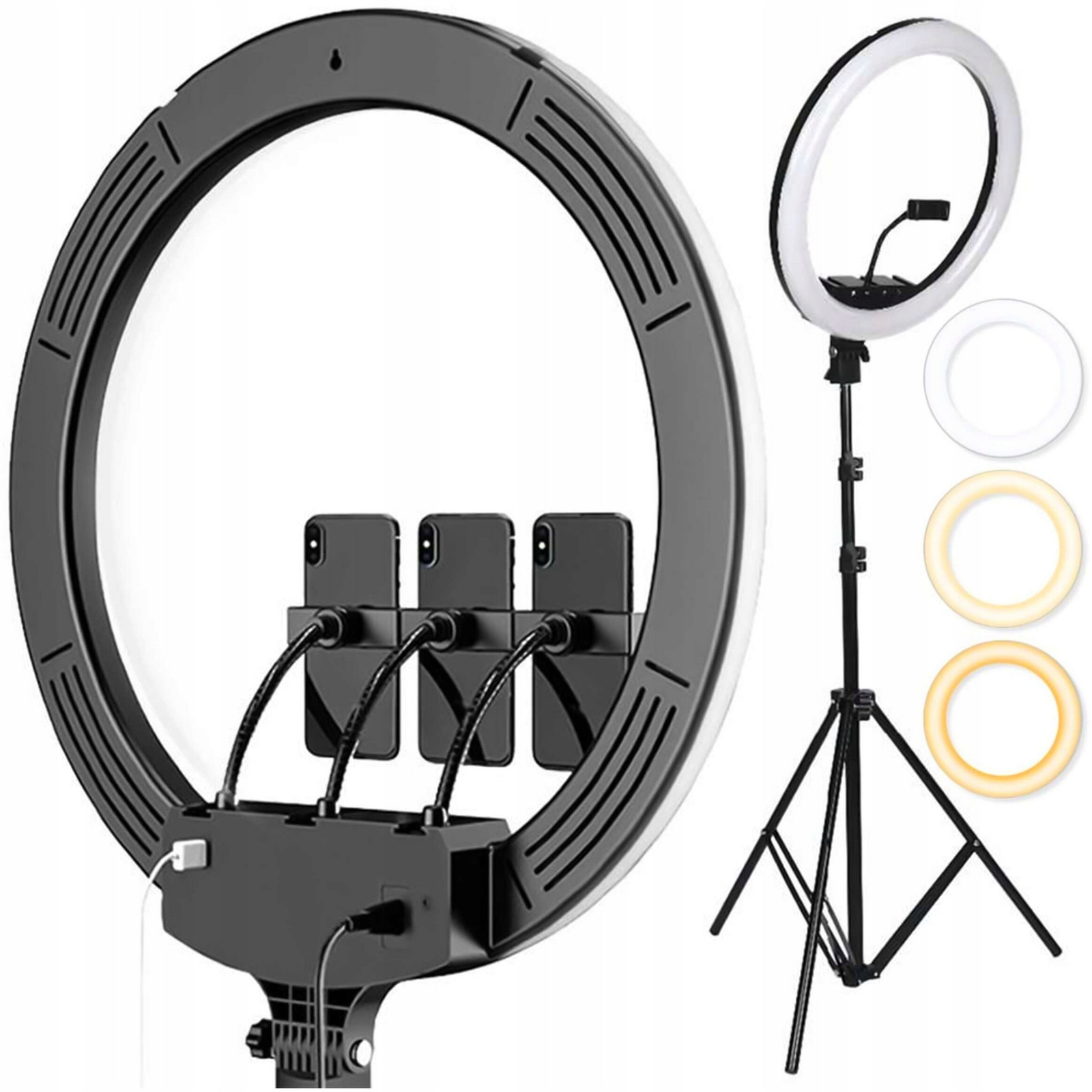 Led lampa Ring pro selfie fotografie make-up stativ tripod 3x držák telefonu