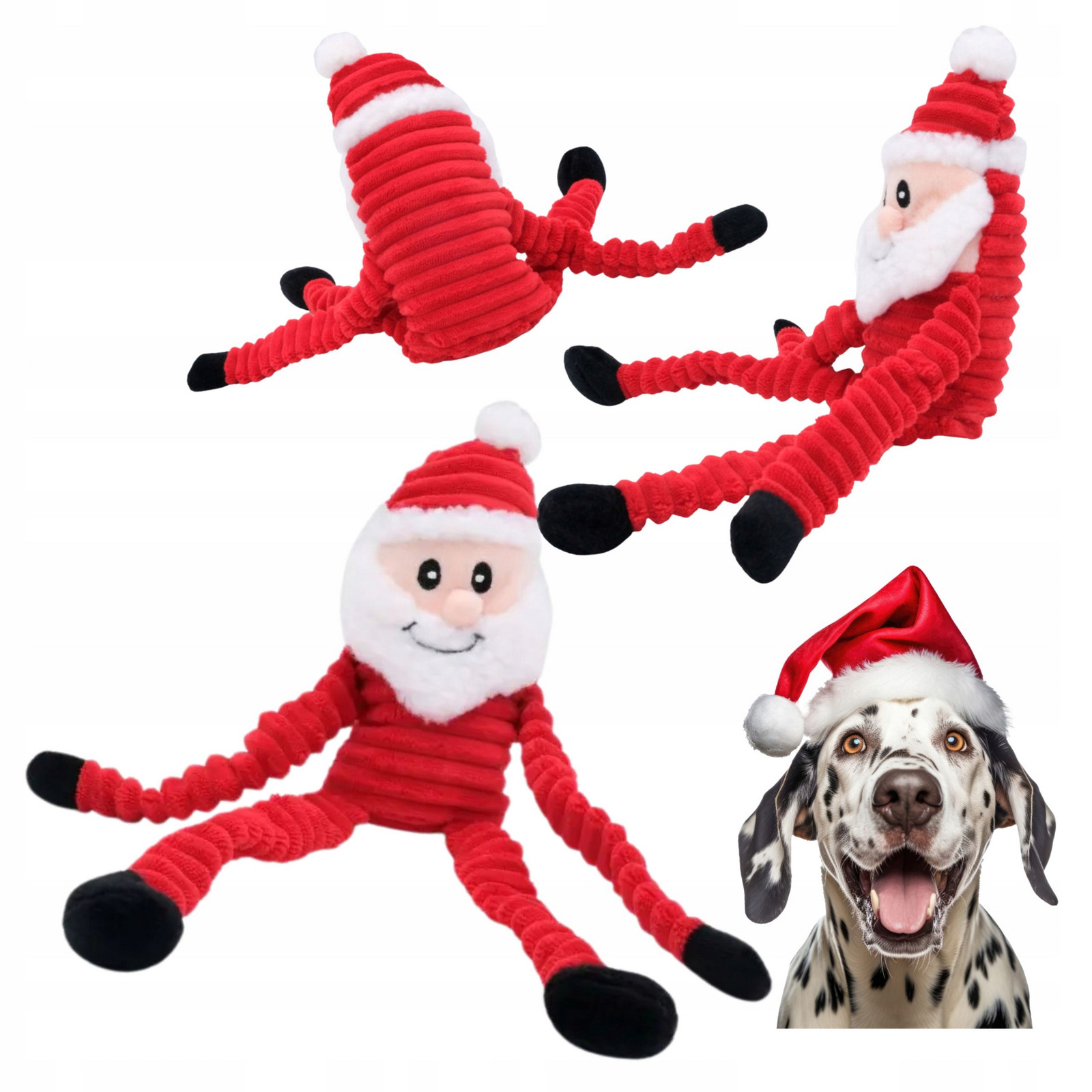 Hračka pro psy Vánoční Santa Šustící s dlouhýma nohama k svátku