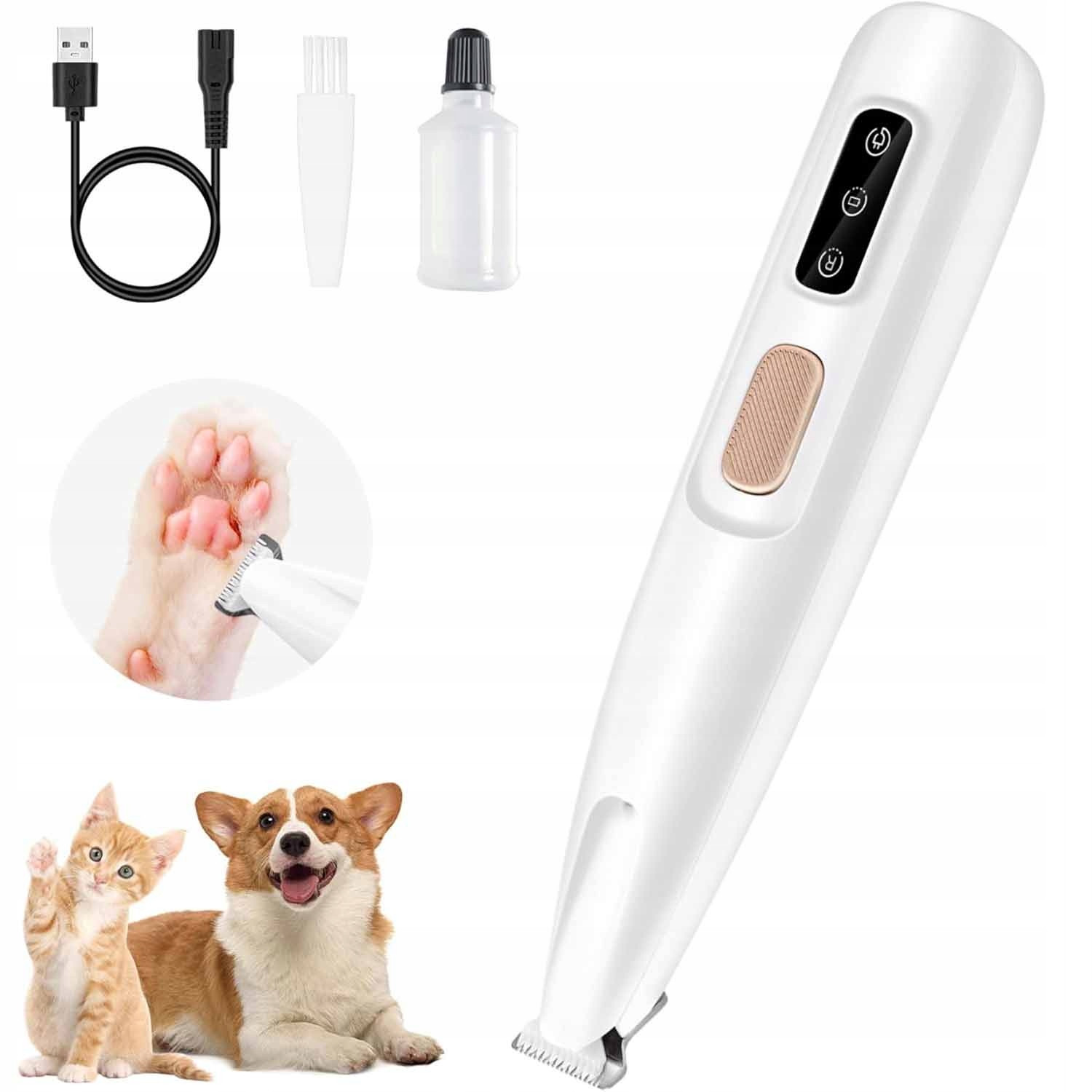 Zastřihovač pro stříhání psích tlapek, Holicí Strojek pro domácí mazlíčky Akumulátor Usb