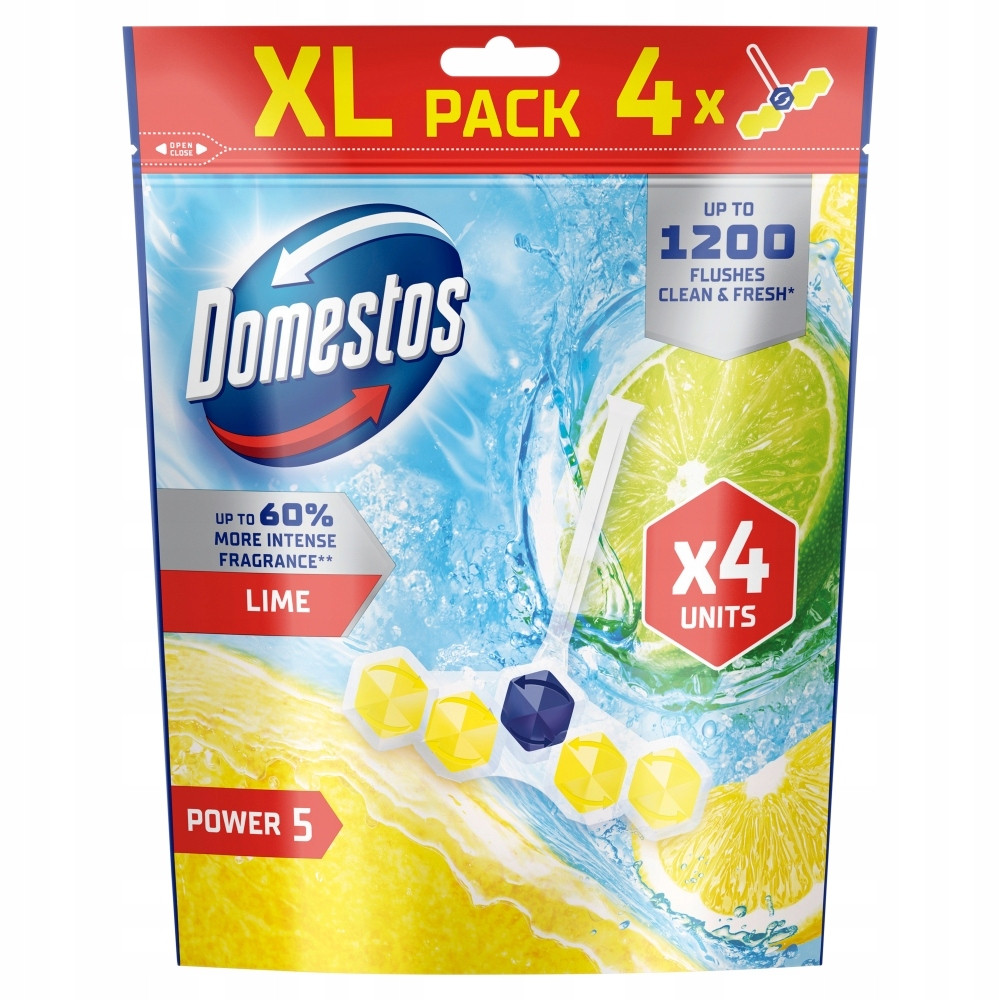 Domestos Power 5 Wc kostka Plný výkon Lime XL 4x50g