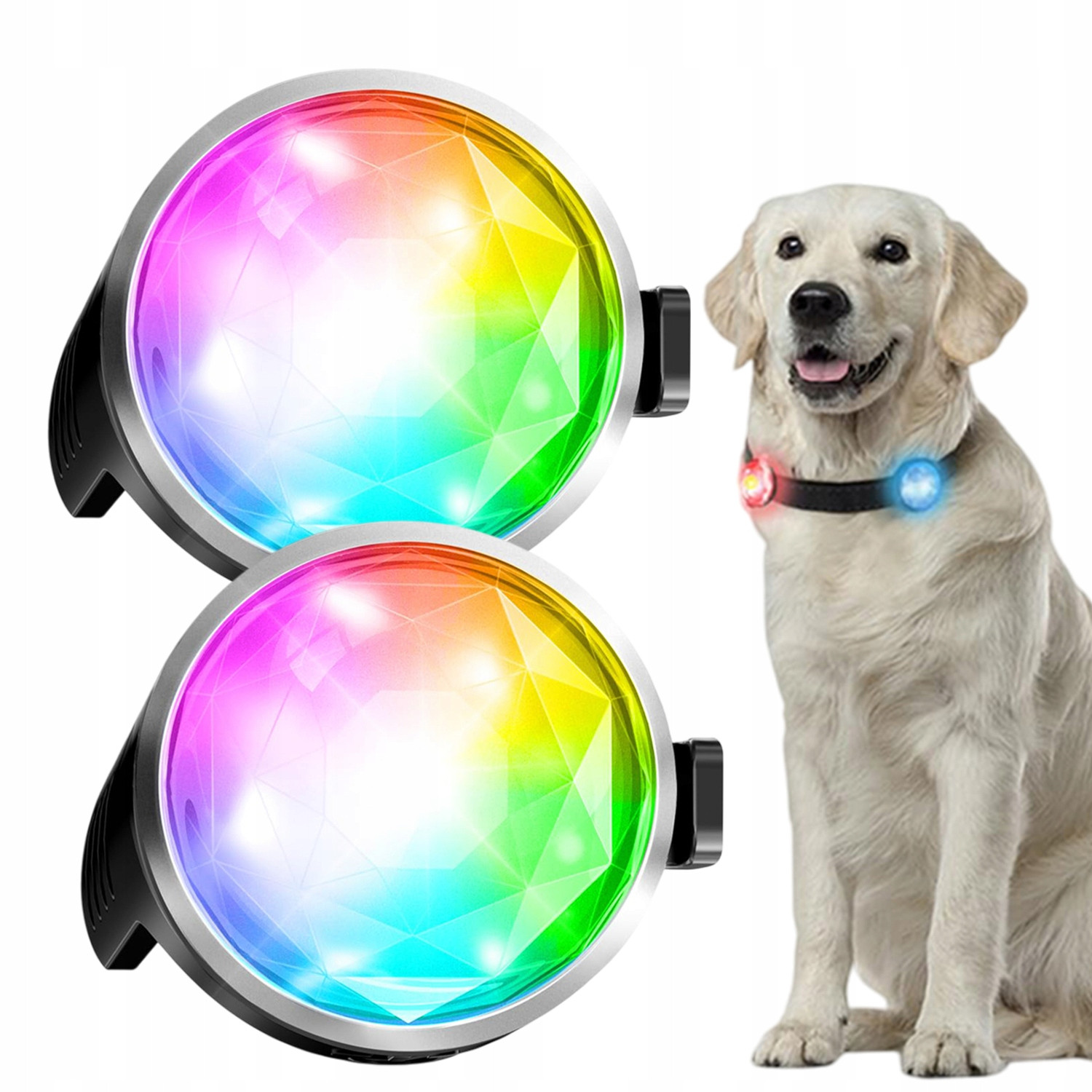 Rgb Akumulátor Světlo Pro Psa 2 Kusy Vysoká Kvalita Voděodolná