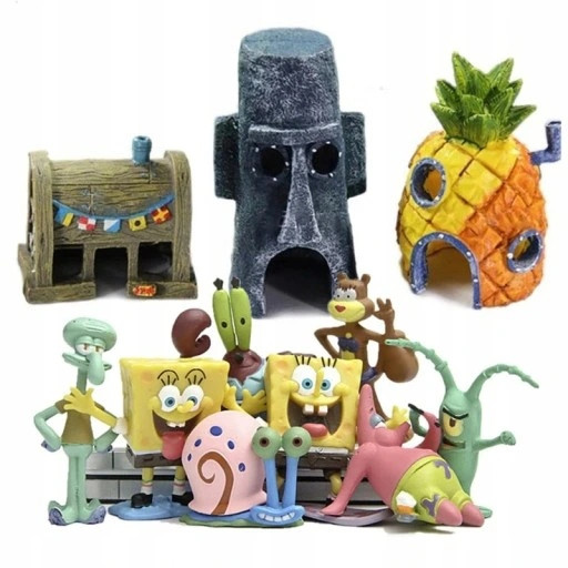 Domy Figurky Na Ozdoby Akvárium Sada Spongebob