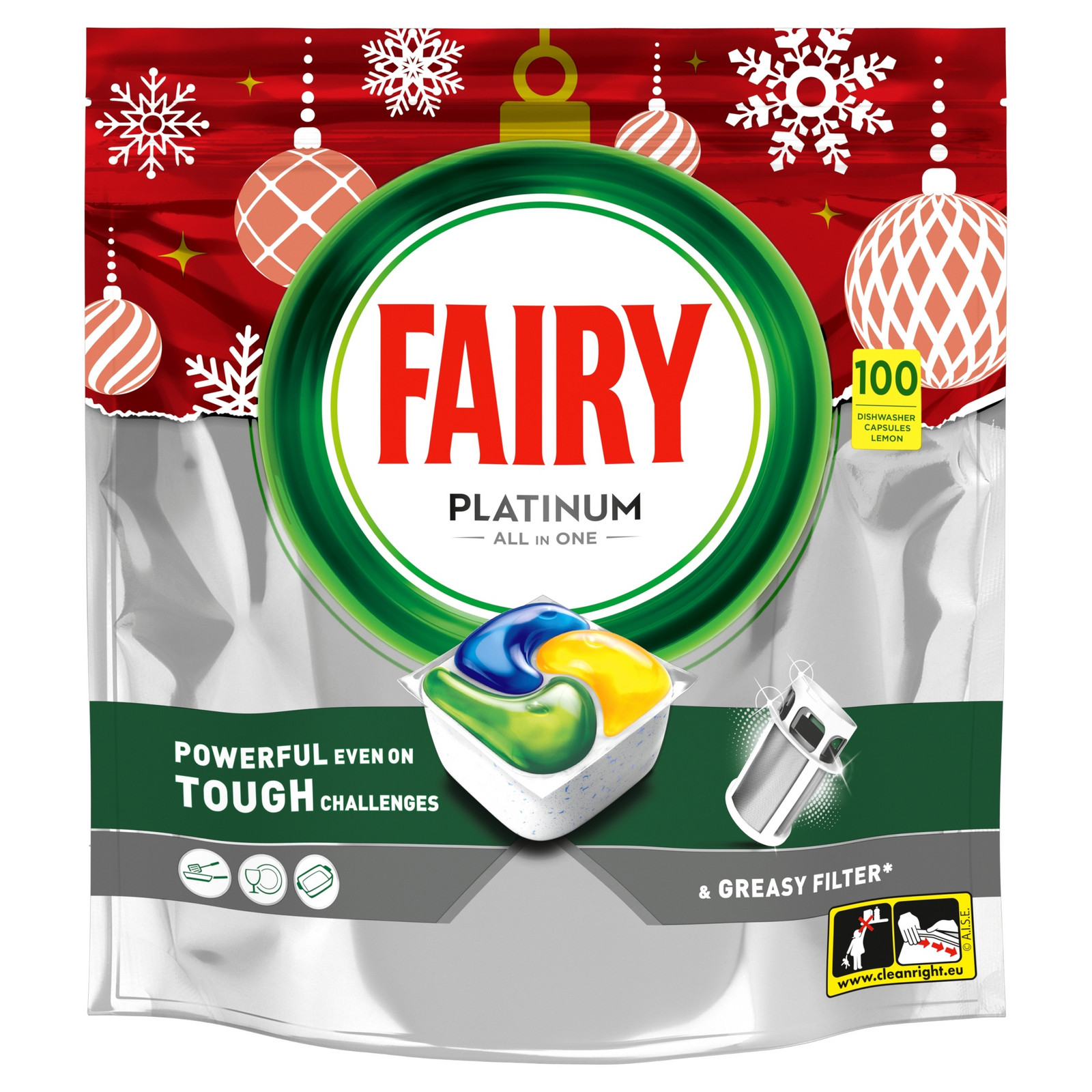 Fairy Platinum All In One Tablety do myčky Lemon, 100 tablet Orginál