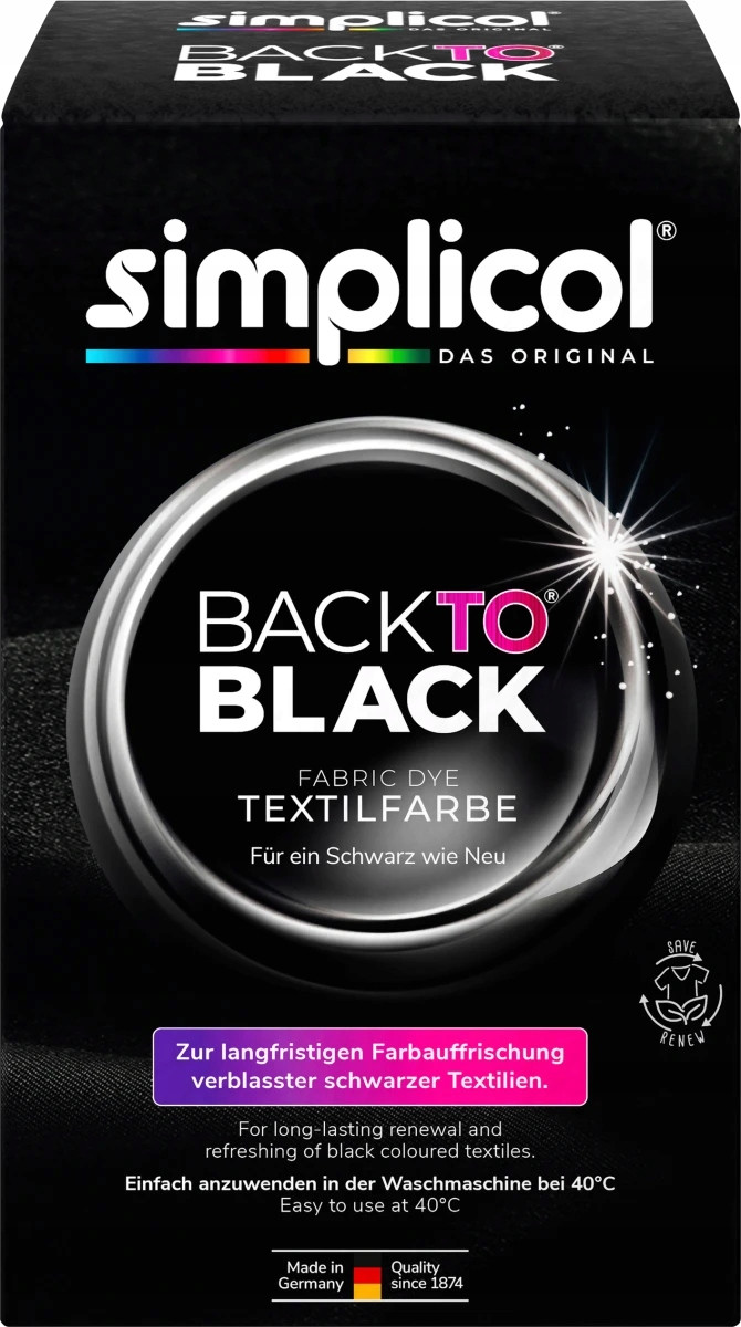 Simplicol Back to Black Barvivo na Látky 400 g