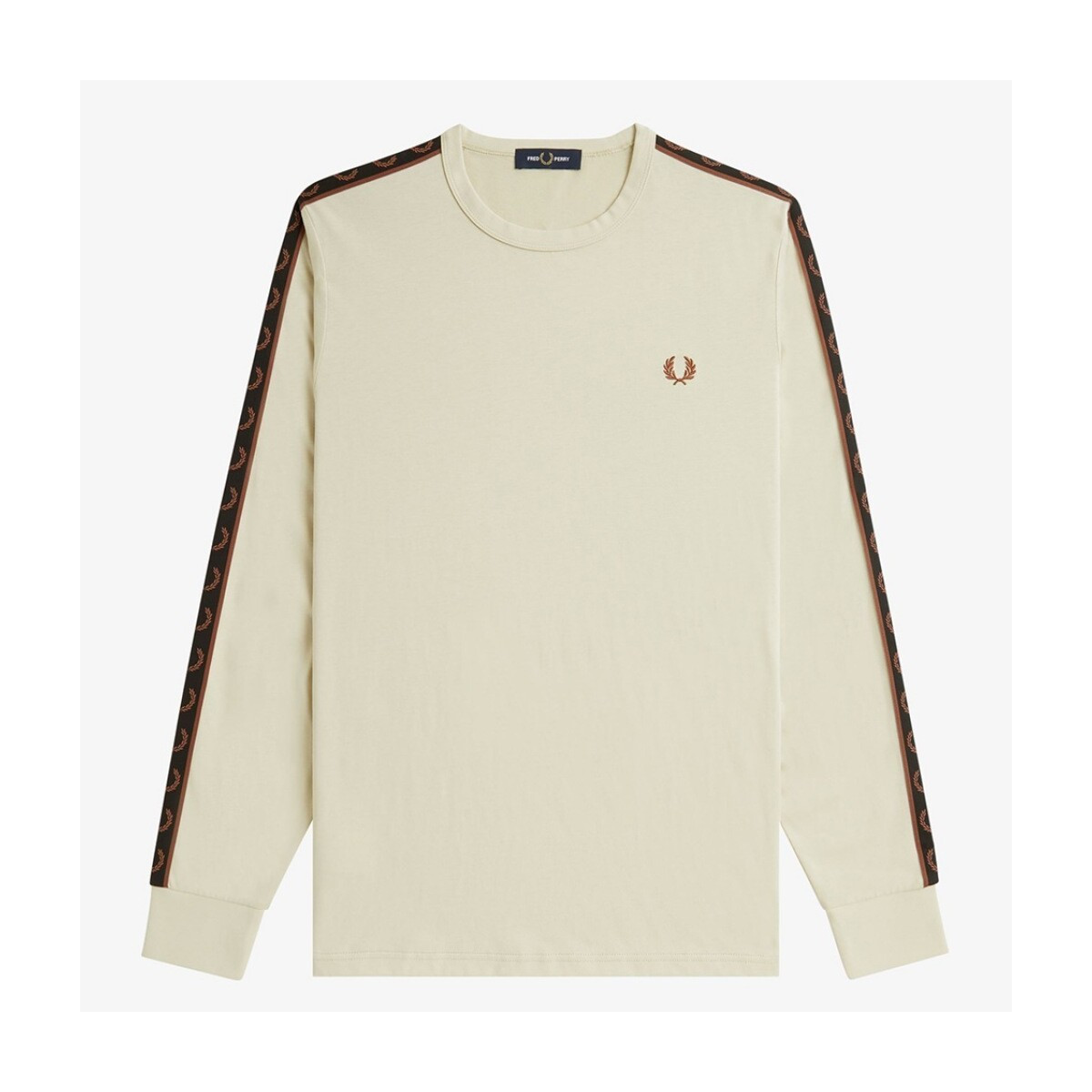 Fred Perry  TAPED LONG SLEEVE TEE  Béžová