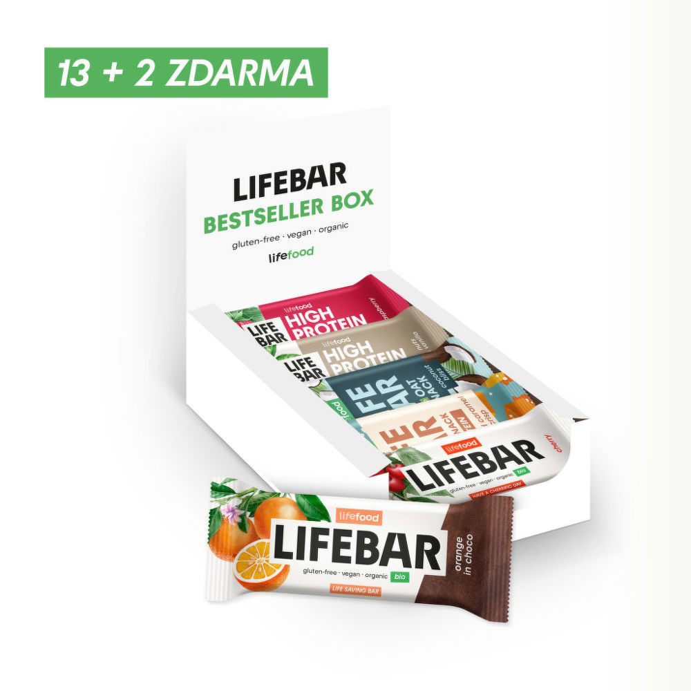 Box tyčinek Lifebars bestsellers 600 g BIO   LIFEFOOD