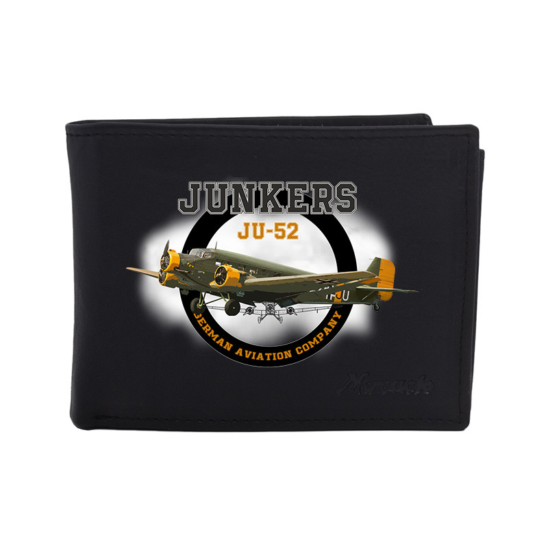 Kožená peněženka Striker Junkers JU-52 - černá
