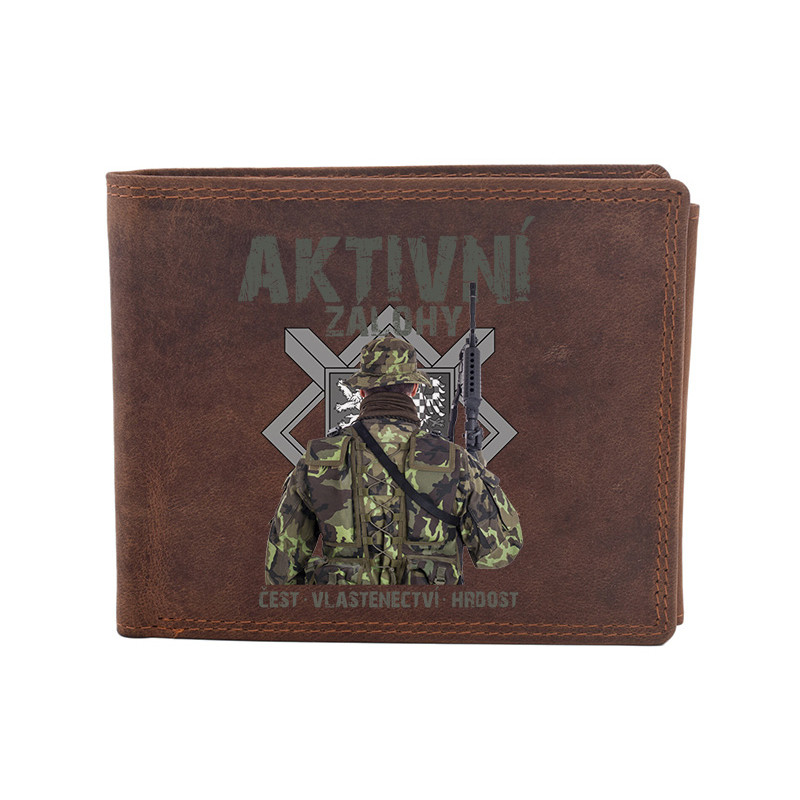 Kožená peněženka Striker AČR Aktivní zálohy - hnědá