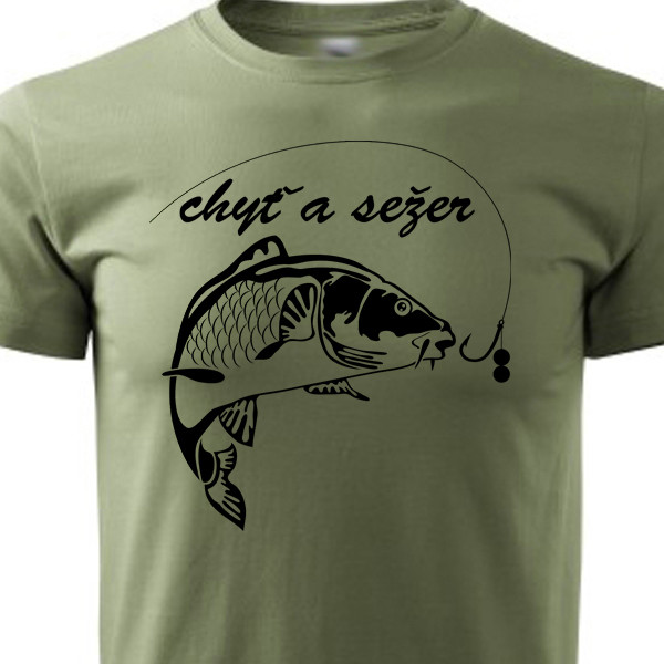 Triko Striker Kapr Chyť a sežer - olivové, M