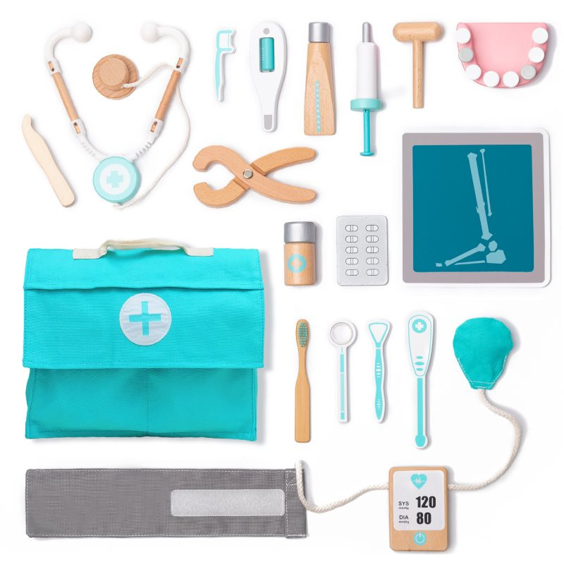 UMU® Doctors & Nurses Doctor's set aktivity hračka ze dřeva Turquoise