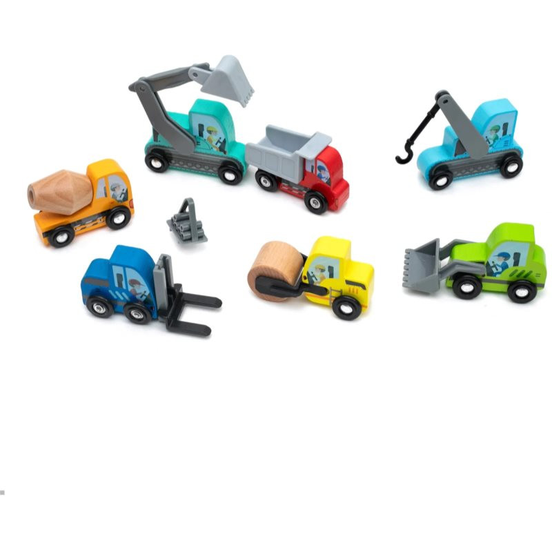 UMU® Train & Cars Construction Vehicles aktivity hračka ze dřeva