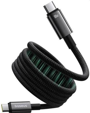 Magnetický nabíjecí kabel Baseus Tungsten Gold USB-C/USB-C 1m 100W černý