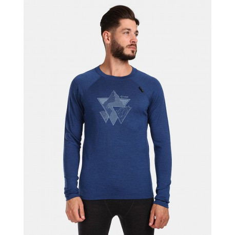 Kilpi Mavora Top-M tmavě modrá UM0505KIDBL pánské triko dlouhý rukáv 100% Merino vlna M