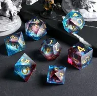 Dice Habit Sharp Edge Liquid Core Dice Set Star Cluster (7)