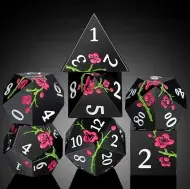 Dice Habit Metal & Enamel Dice Set Sakura Black (7)