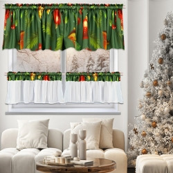 Komplet záclonek na okno zelený