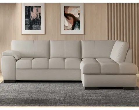 Rohová sedací souprava Tokio, šedo-béžová látka, pravý roh