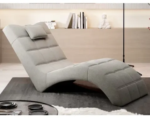 Relaxační lehátko London, šedo-béžová látka