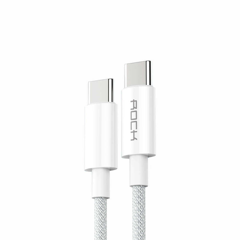 Datový kabel Rock R6 USB-C - USB-C PD 100W 5A 2m bílý
