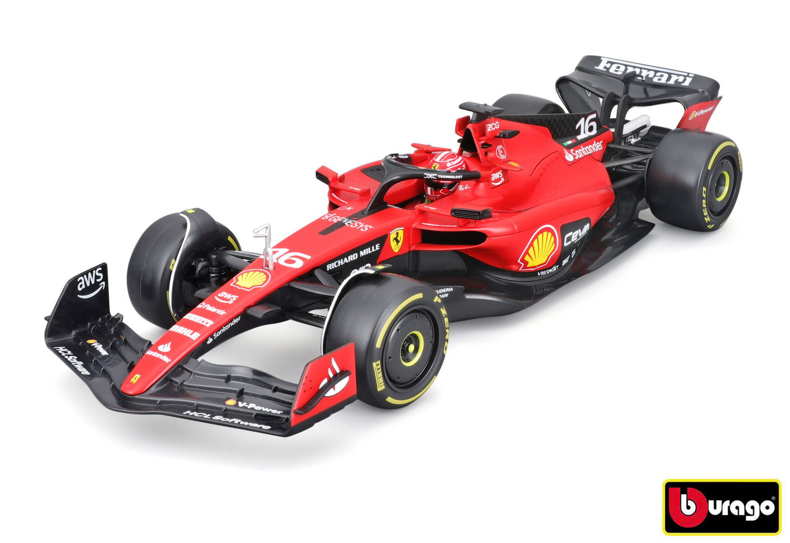 Bburago 1:18 Formule F1 Ferrari Scuderia SF-23(2023) nr.16 Charles Leclerc s řidičem