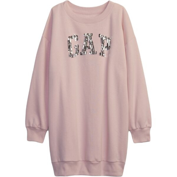 GAP FRCH FLEECE LOGO Dívčí šaty, růžová, velikost