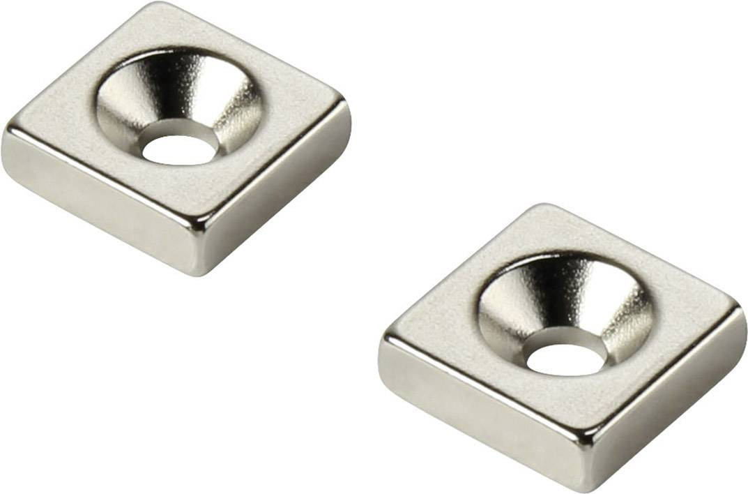 TRU COMPONENTS W10L10T3-M3 permanentní magnet hranatý (d x š x v) 10 x 10 x 3 mm N35 Max. pracovní teplota: 80 °C