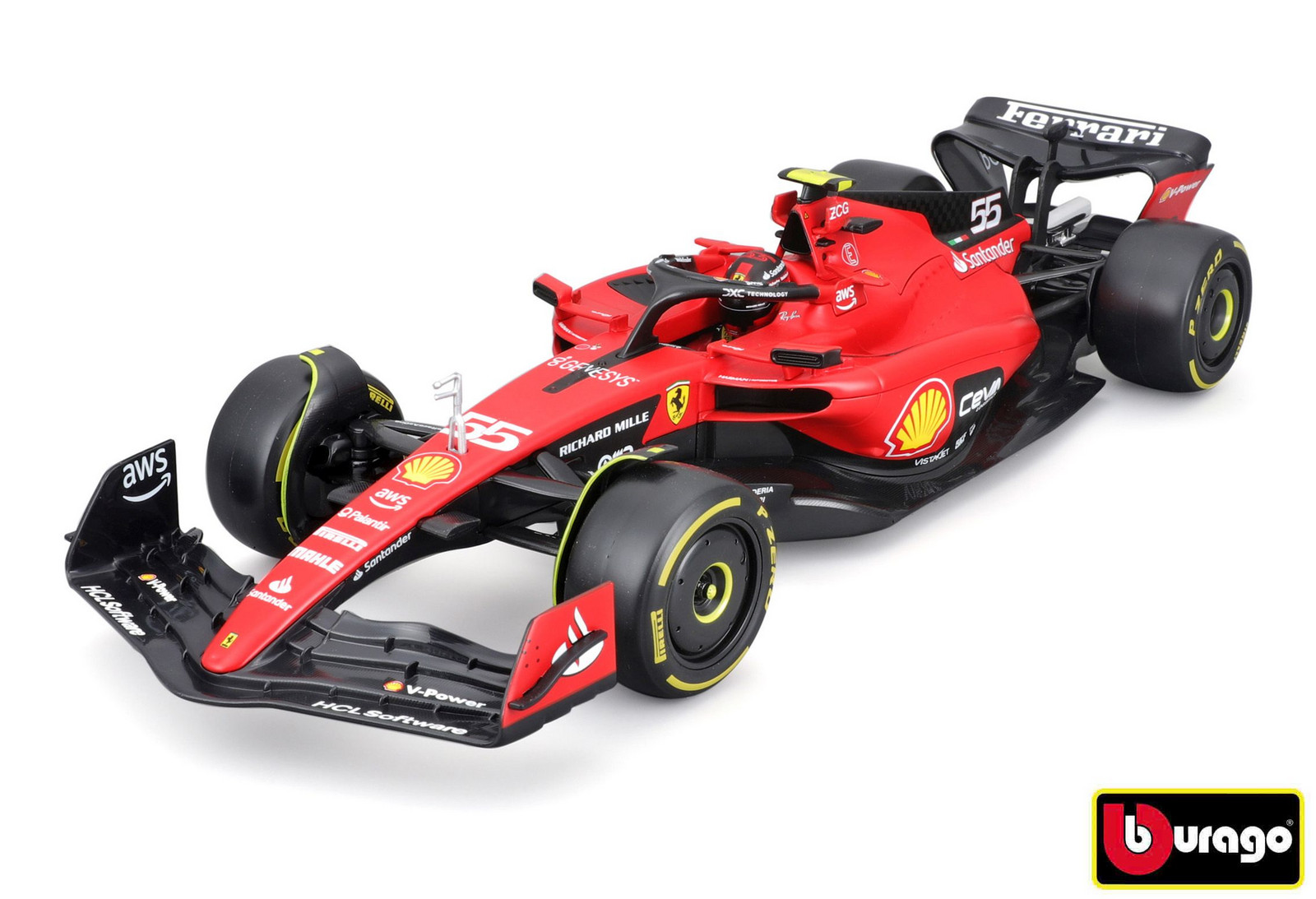 Bburago 1:18 Formule F1 Ferrari Scuderia SF-23(2023) nr.55 Carlos Sainz - s řidičem