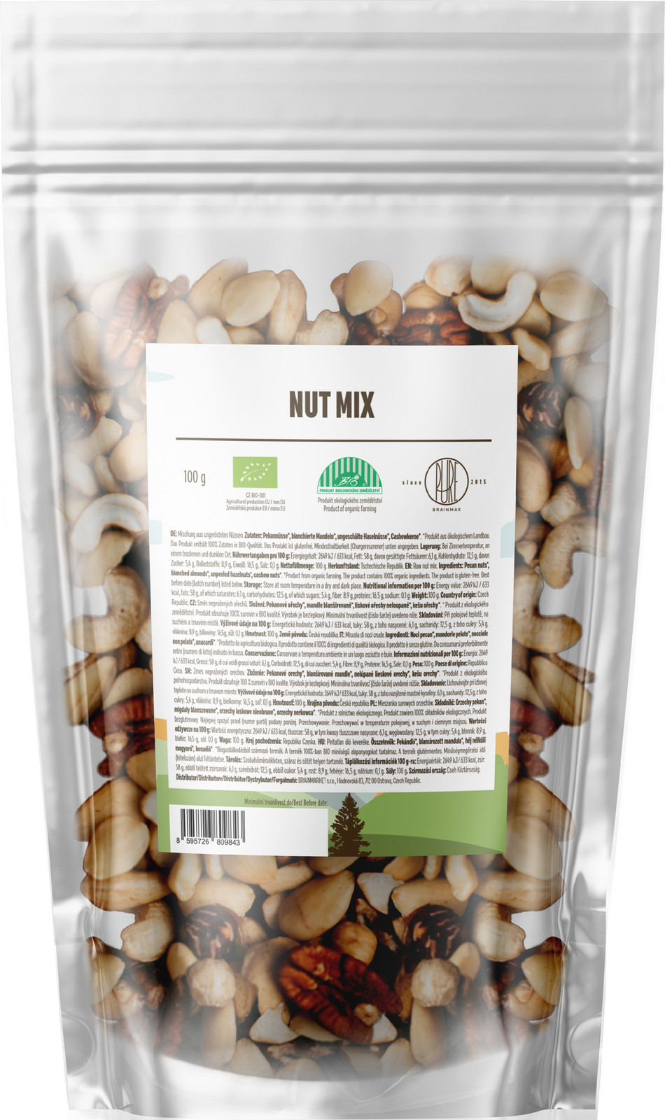 BrainMax Pure Nut Mix, BIO, 100 g