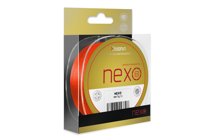 Delphin NEXO 8 / fluo oranžová-0,10mm 6,2kg 130m