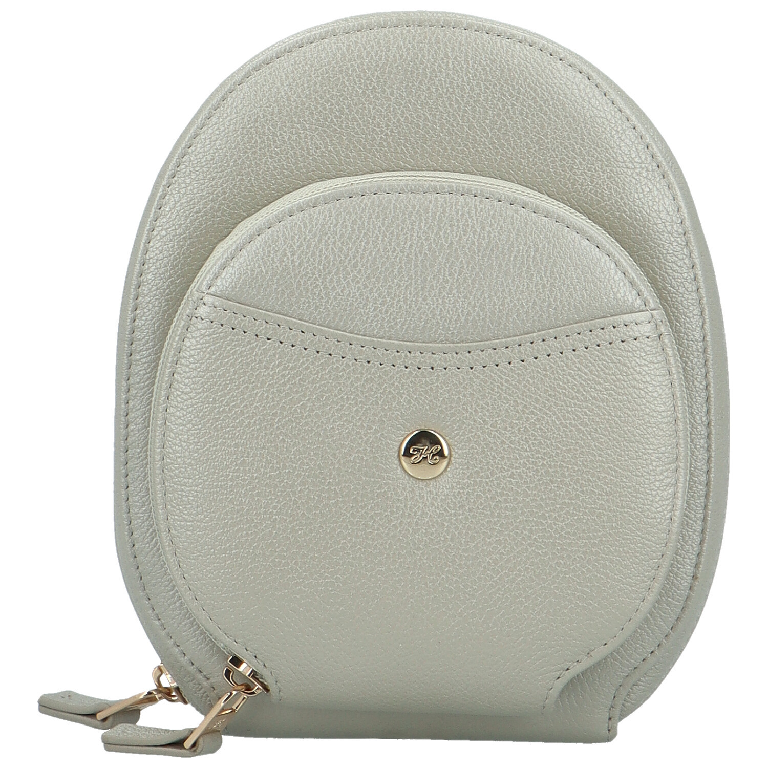 Malá dámská kožená crossbody kabelka stříbrná - Hexagona Vuerix stříbrná