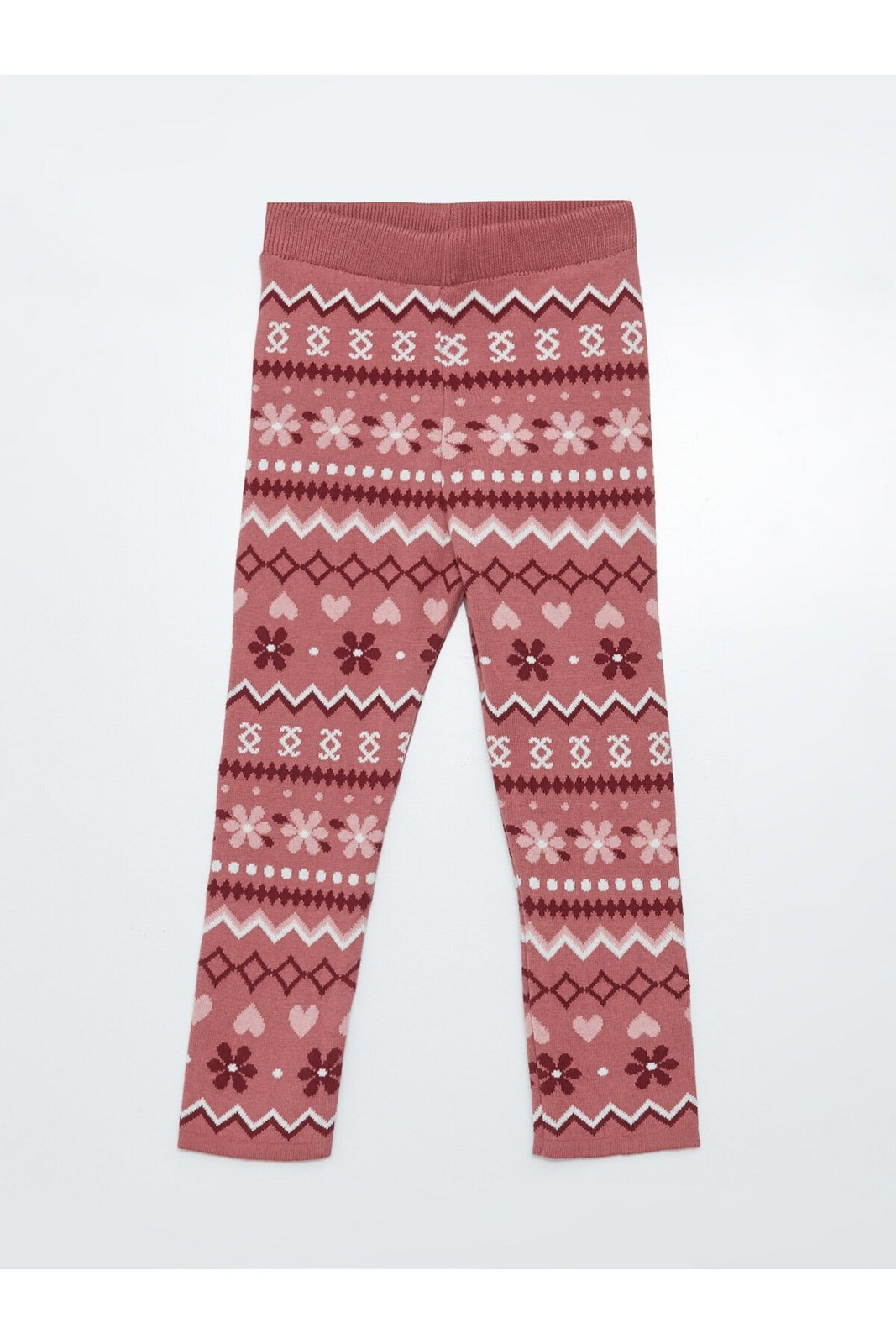 LC Waikiki Baby Girl Knitwear Leggings with an Elastic Waist Patterned Pattern.