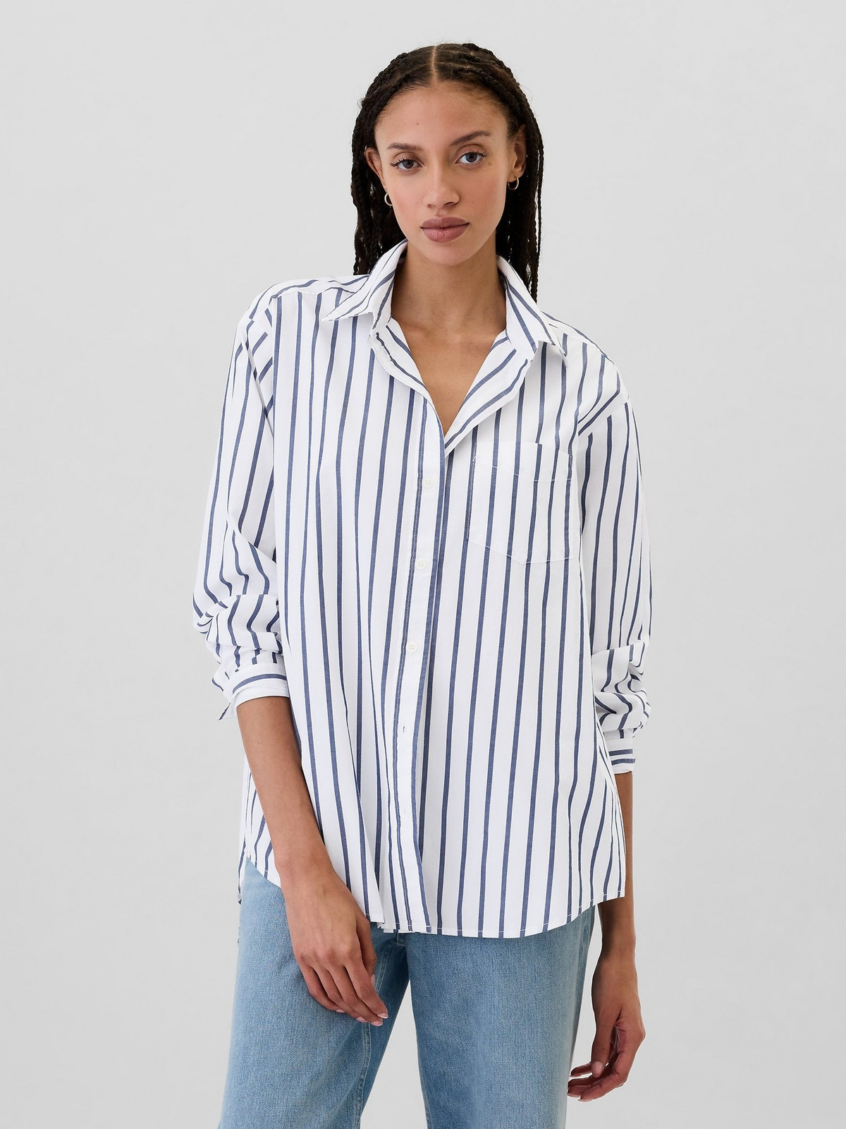 GAP Pruhovaná oversize košile Poplin Big Shirt - Dámské