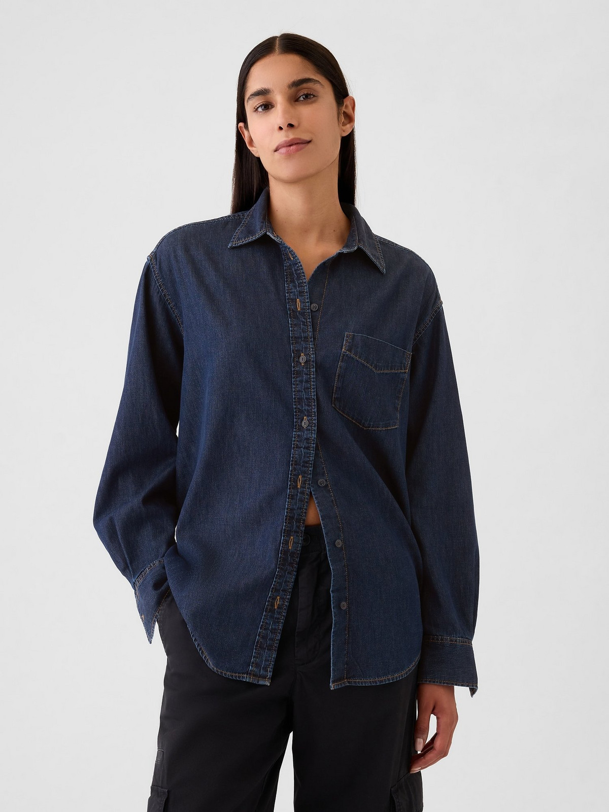 GAP Chambray oversize košile Big Shirt - Dámské