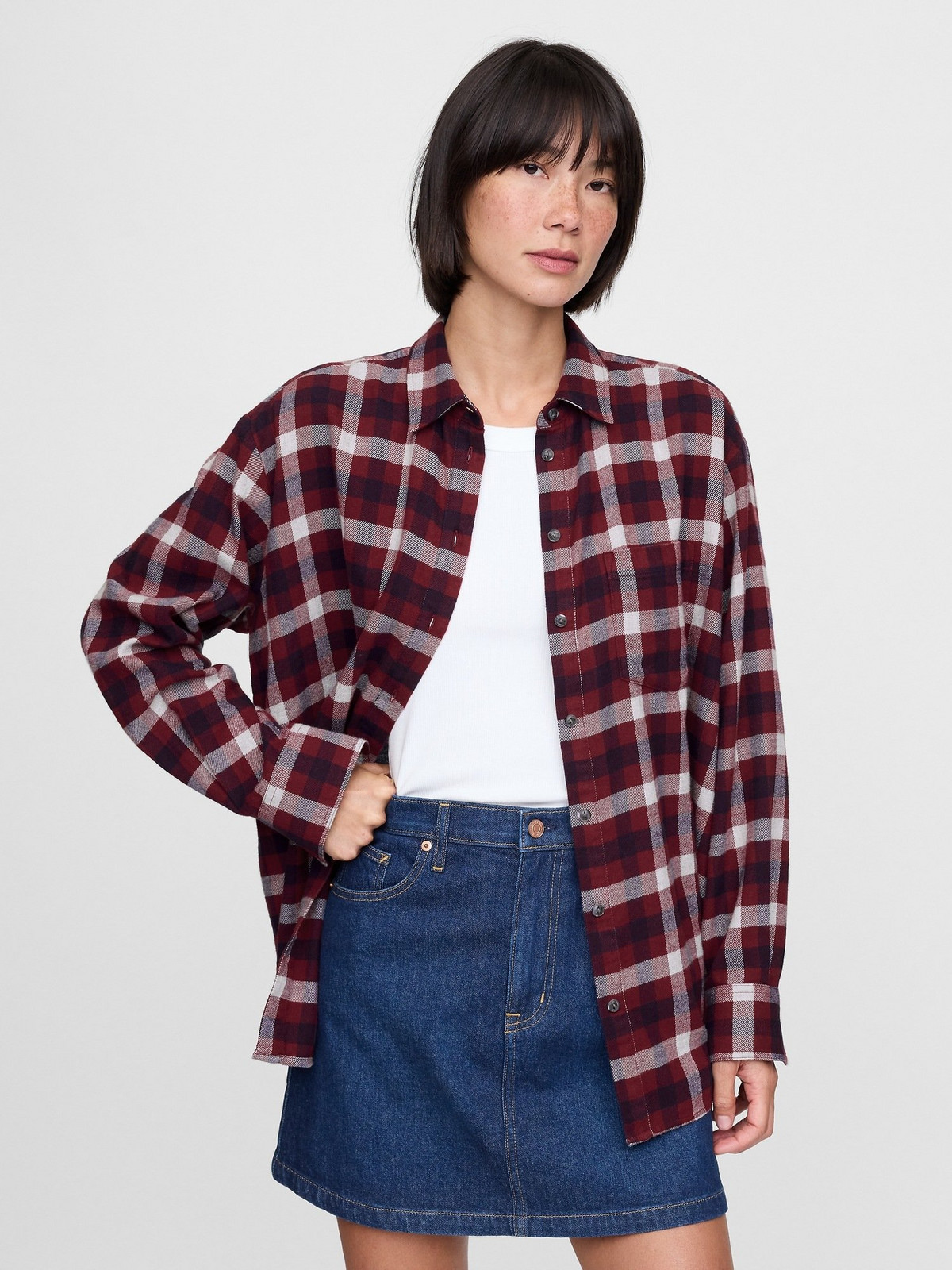 GAP Oversize flanelová košile Big Shirt - Dámské