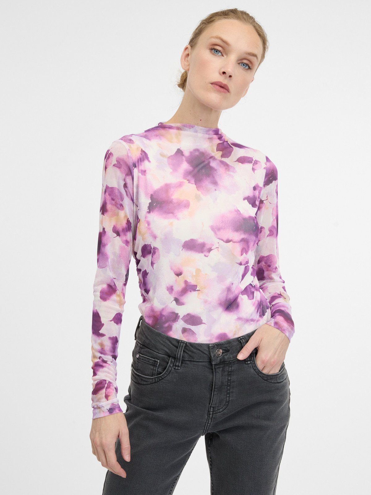 Růžové dámské tričko s dlouhým rukávem ORSAY - Dámské