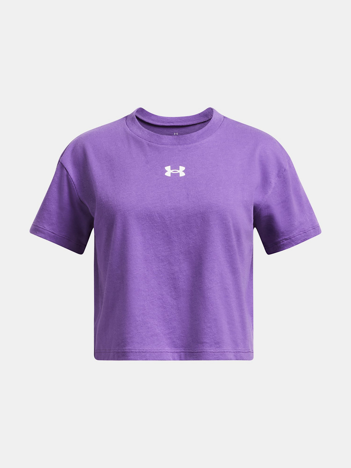 Dívčí tričko Under Armour UA CROP SPORTSTYLE LOGO SS-PPL - Holky