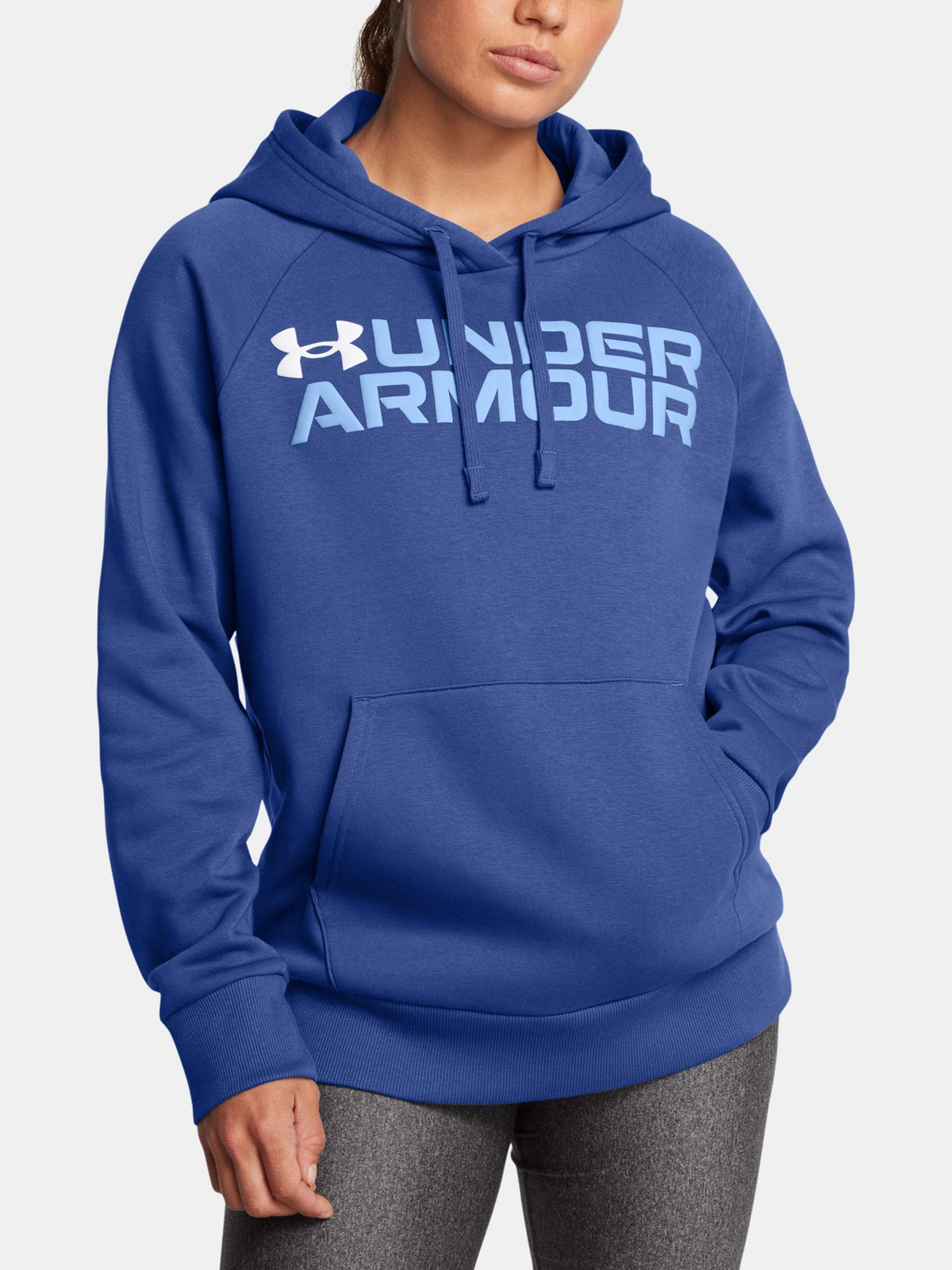 Dámská mikina Under Armour Rival Fleece Wordmark Hoodie-BLU - Dámské