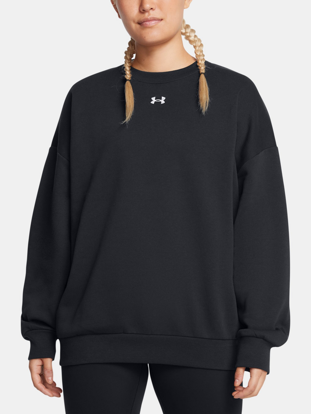 Dámská mikina Under Armour Rival Fleece OS Crew-BLK - Dámské