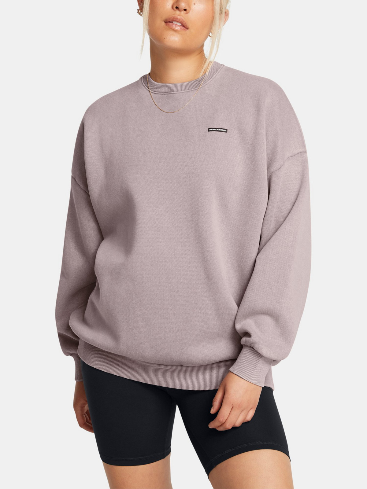 Dámská mikina Under Armour UA Icon HWT Flc OS Crew-GRY - Dámské