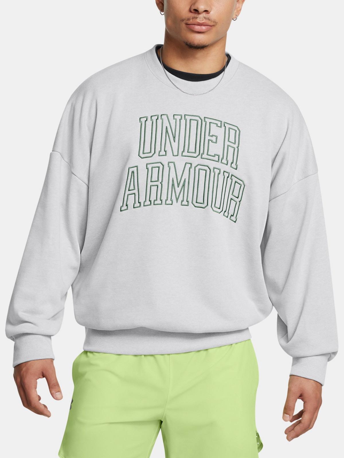 Pánská mikina Under Armour UA Icon HWT Terry OS Crew-GRY - Pánské