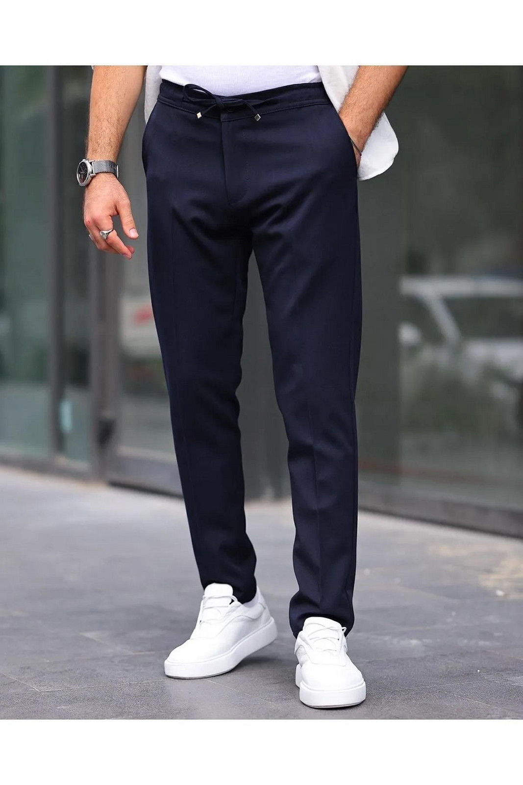 15728 Dewberry Slim Fit Jogger Mens Trousers-NAVY