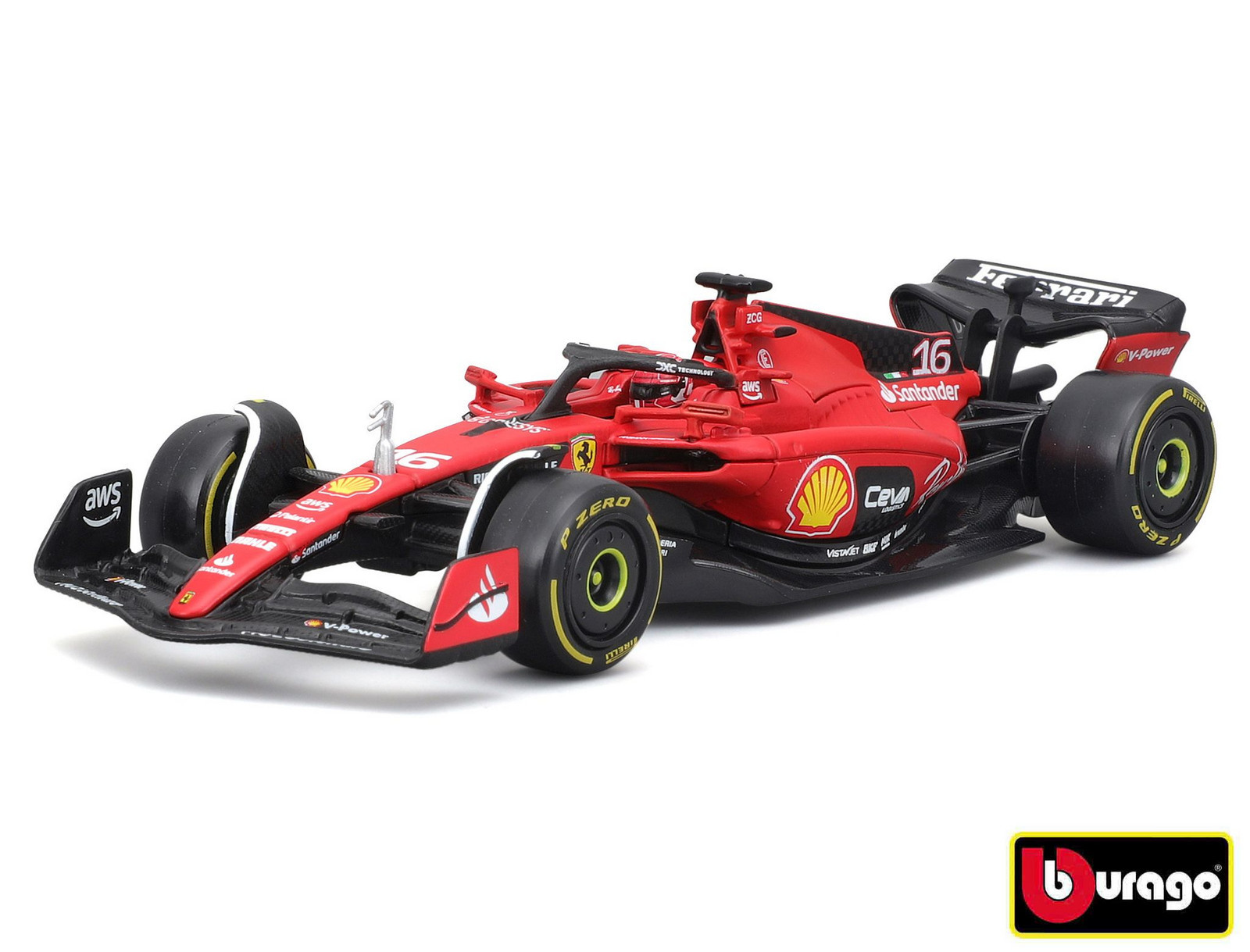 Bburago 1:43 Formule F1 Ferrari Scuderia SF-23 (2023) nr.16 Charles Leclerc s řidičem