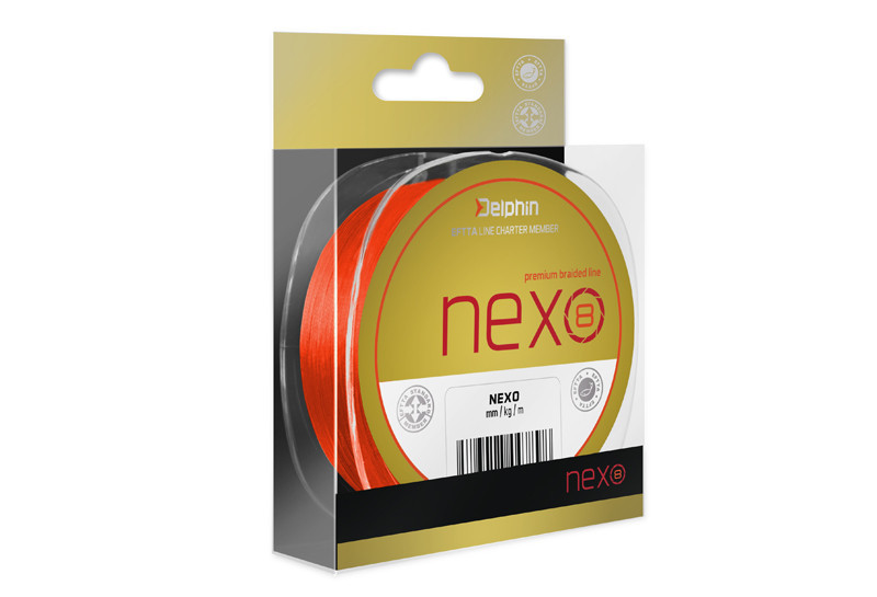 Delphin NEXO 8 / fluo oranžová-0,14mm 8,6kg 130m
