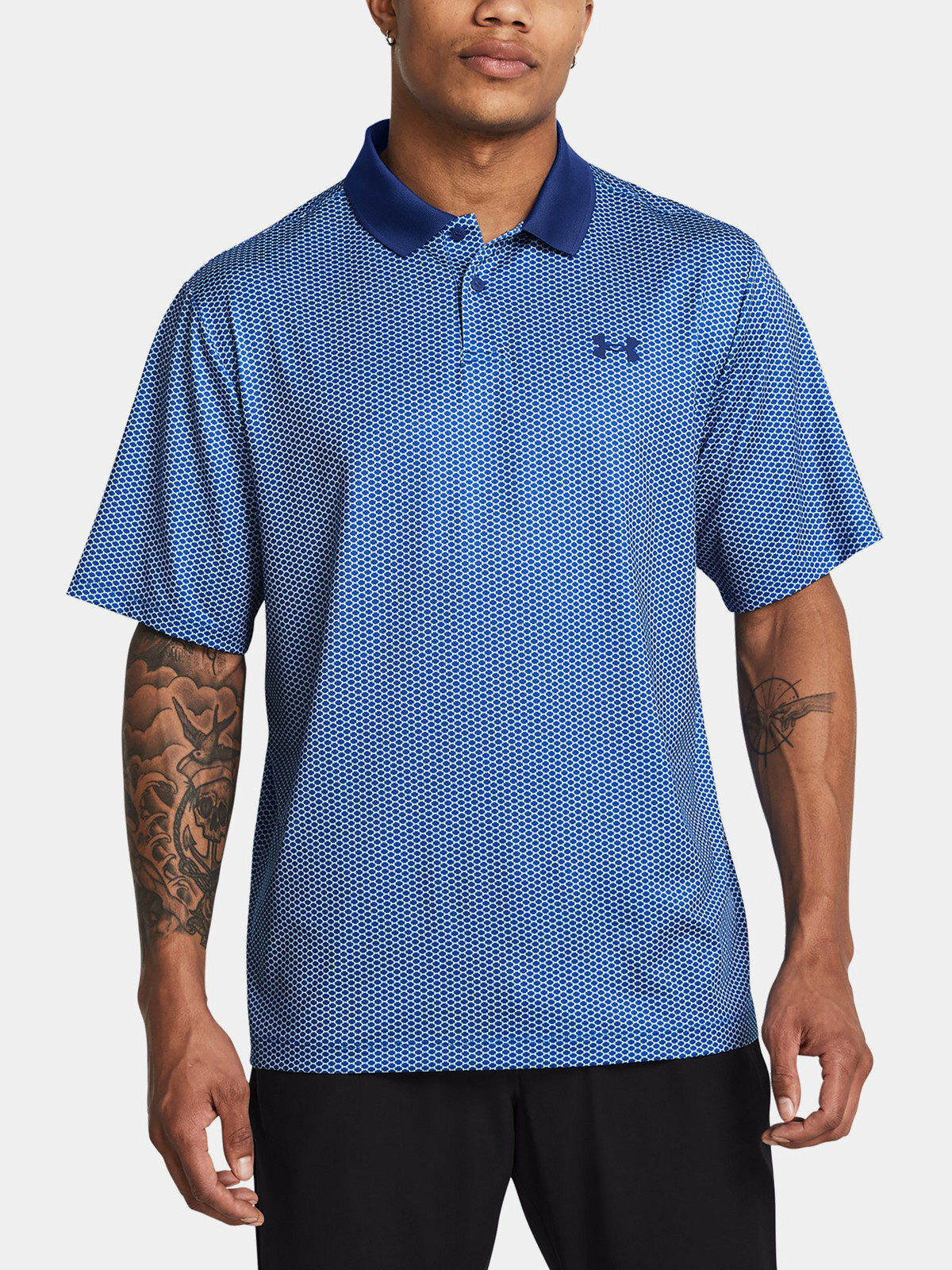 Pánské tričko Under Armour UA Matchplay Printed Polo-BLU - Pánské