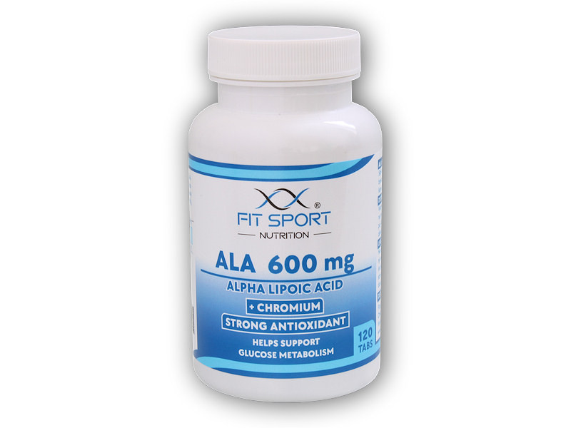 FitSport Nutrition ALA 600mg Alpha Lipoic Acid + Chromium 120 tabs - Kyselina Alfa Lipoová