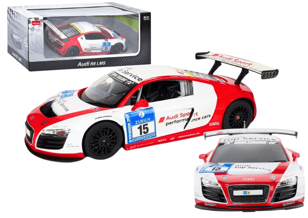 mamido Sportovní autíčko AUDI R8 LMS na dálkové ovládání RC 1:24 bílé
