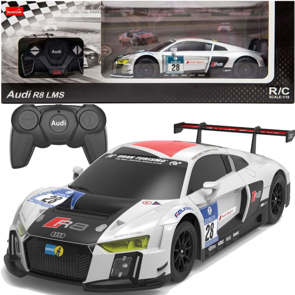 mamido Sportovní auto AUDI R8 LMS na dálkové ovládání RC 1:24 bílé